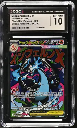 Pokemon TCG Mega Charizard X Ex UPC Black Star Promos 023 Gem Mint CGC 10 - Image 1