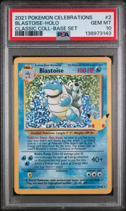 2021 POKEMON CELEBRATIONS CLASSIC COLL #2 BLASTOISE-HOLO PSA 10 - Image 1