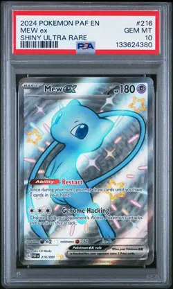 2024 POKEMON PAF EN-PALDEAN FATES SHINY ULTRA RARE #216 MEW EX PSA 10 - Image 1