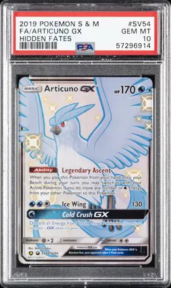 2019 POKEMON SUN & MOON HIDDEN FATES #SV54 FULL ART/ARTICUNO GX PSA 10 - Image 1