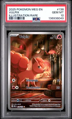 2025 POKEMON MEG EN-MEGA EVOLUTION ILLUSTRATION RARE #138 VULPIX PSA 10 - Image 1