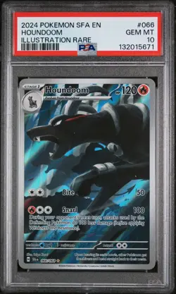 2024 POKEMON SFA EN-SHROUDED FABLE ILLUSTRATION RARE #066 HOUNDOOM PSA 10 - Image 1
