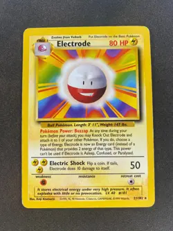 Electrode 21/102 Base Set Non Holo Rare 1999 Vintage Pokemon Card - Image 1