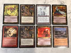 MTG 8 card Lot: 1995-2000 Gold / Artifact / Red / Land - Image 2