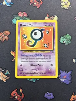 Unown J Promo 38 LP/EX -Vintage Rare Pokemon Card- Black Star Promo (8q) - Image 1