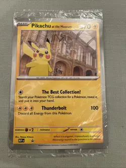 Pikachu At The Museum Sealed Oversized Promo Pokemon Card - Image 1