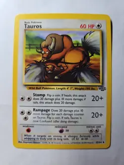 Pokemon Card 1999 Jungle Set Tauros 47/64 1st Edition NM-Mint - Image 2