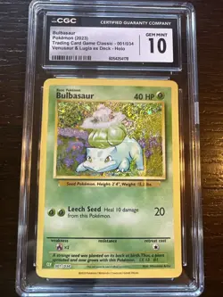 Pokemon TCG Bulbasaur Classic Collection 2023 Holo Card 001/034 CGC Mint 10 - Image 3