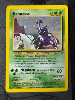Heracross Holo 6/111 Neo Genesis Rare WOTC Pokemon Card 2000 Unlimited Vintage - Image 4
