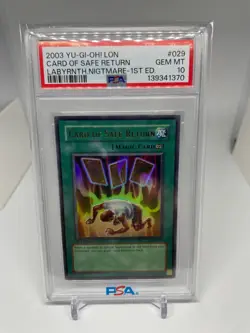 2003 YU-GI-OH LON 1ST EDITION CARD OF SAFE RETURN PSA 10 LABYRINTH OF NIGHTMARE - Image 1