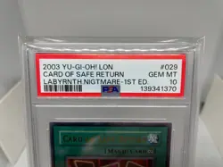 2003 YU-GI-OH LON 1ST EDITION CARD OF SAFE RETURN PSA 10 LABYRINTH OF NIGHTMARE - Image 3