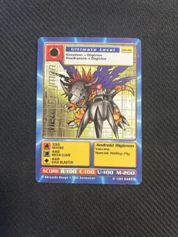 Metalgreymon BO-80 Digimon Card Digi Battle Gold Text NM/LP - Image 1