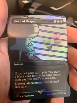 1x Force of Despair, Foil, Spongebob Squarepants Secret Lair Drop, MTG NM - Image 1