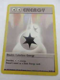 Double Colorless energy 1999-2000 Base Set Uncommon 96/102 - WOTC Pokemon LP - Image 1