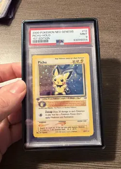 2000 Pokemon Neo Genesis 1st Edition Pichu Holo PSA 9 MINT 12/111 - Image 1