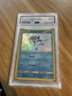2019 Pokemon Sun & Moon Hidden Fates Alolan Vulpix Holo #SV8 PSA 9 - Image 1