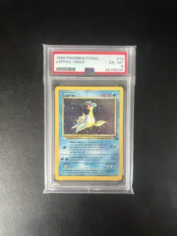 1999 Pokemon Fossil 10/62 Lapras Holo Rare PSA 6 Excellent - Image 1