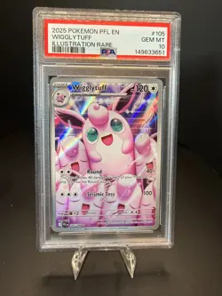 2025 Pokemon Phantasmal Flames Wigglytuff Illustration Rare #105/094 - PSA 10 - Image 1