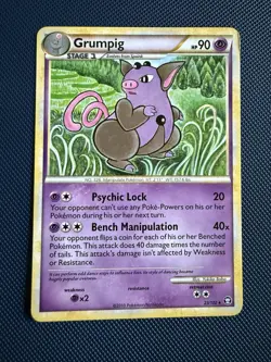 Grumpig 23/102 HeartGold & SoulSilver: Triumphant Pokemon TCG LP - Image 1
