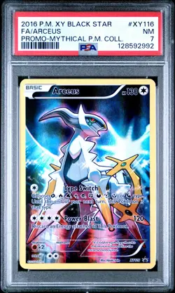 2016 POKEMON XY BLACK STAR PROMO MYTHICAL POKEMON COLL FULL ART/ARCEUS PSA 7 - Image 1