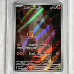 2023 POKEMON MEW EN-151 ILLUSTRATION RARE #168 CHARMANDER PSA 9 - Image 3
