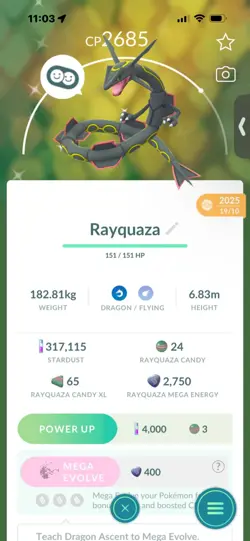 Pokemon Go (Stage 40 ) Shiny Legendary Rayquaza ( 14 Shinys) - Image 2