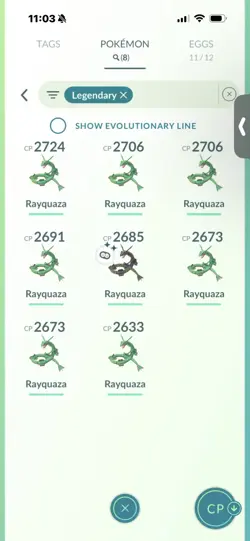 Pokemon Go (Stage 40 ) Shiny Legendary Rayquaza ( 14 Shinys) - Image 3
