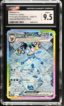 Pokemon TCG GRADED 2025 Glaceon ex 150/131 Prismatic Evolutions SIR 9.5 CGC ENG - Image 1