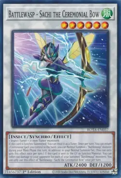 Yugioh! 3x Battlewasp - Sachi the Ceremonial Bow ROTA-EN037 Rage of the Abyss - Image 1
