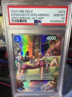 2024 ONE PIECE OP07 EN 500 YRS #OP01-073 DONQUIXOTE DOFLAMINGO SP ALT ART PSA 10 - Image 1