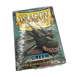 Dragon Shield Pack 100 Gaming Cards Protective Sleeves Clear Front Green Back - Image 1