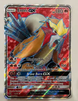 GREAT CONDITION! 2017 Shining Legends Holo Entei GX 71/73 Pokemon Card! - Image 1
