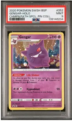 PSA 9 Gengar Holo Champion's Path Pin Collection Promo 2020 Pokemon Card - Image 1
