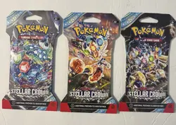 Lot Of 3 Unopened Booster Packs Of POKEMON Cards NEW !!! Stellar Crown - Image 1