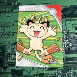 Meowth HV9 Topps Pokemon Series 2 #52 Heroes Villains Card Blue Logo - Image 1