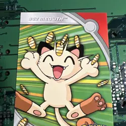 Meowth HV9 Topps Pokemon Series 2 #52 Heroes Villains Card Blue Logo - Image 2