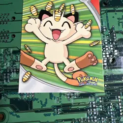 Meowth HV9 Topps Pokemon Series 2 #52 Heroes Villains Card Blue Logo - Image 3