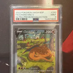 Charizard V HOLO RARE SWSH260 (PSA 9 MINT) Black Star PROMO Pokemon Cards - Image 3