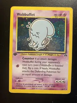 Pokemon Card-Wobbuffet -Holo-Neo Discovery -16/75-ENG-LP-1 Edition - Image 1