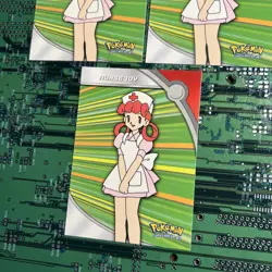 Nurse Joy HV16 Topps Pokemon Series 2 Heroes Villains Card Blue Logo 3 - Image 3