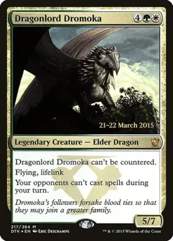 Dragonlord Dromoka - Foil Prerelease Promo Dragons of Tarkir MP MTG - Image 1