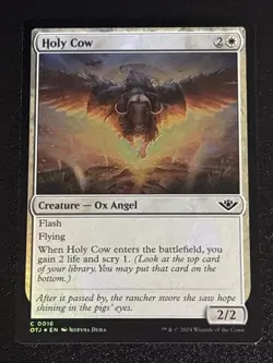 MTG Outlaws of Thunder Junction Holy Cow Foil 0016 NM - Image 1