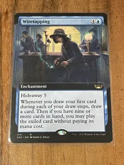 MTG Wiretapping Streets of New Capenna 415 Regular Rare Extended Art Unplayed - Image 1