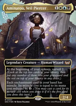 x1 Aminatou, Veil Piercer - Foil - Borderless M MTG Commander: Duskmourn: House - Image 1