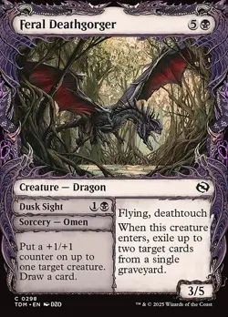 [MTG] Feral Deathgorger // Dusk Sight (Foil) (Showcase) (0298) (TDM) LP-HP - Image 1