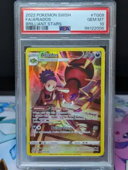 2022 Pokemon Brilliant Stars Ariados TG09/TG30 PSA 10 Gem Mint - Image 1