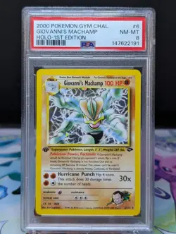 Pokemon Gym Challenge - Giovanni’s Machamp 6/132 Holo 1st Edition PSA 8 NM-MT - Image 1