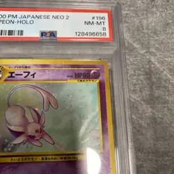 2000 Pokemon Japanese Neo 2 ESPEON Holo Foil #196 PSA 8 NM-MT - Image 3