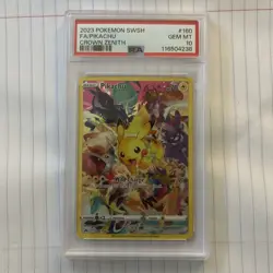 2023 Pokemon SWSH Crown Zenith Full Art Pikachu #160 PSA 10 - Image 1