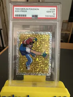 1999 Merlin Pokemon: #S26 Ash - Prism PSA 10 - Image 1